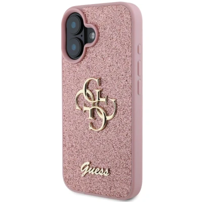 Afbeelding van Guess GUHCP16SHG4SGP iPhone 16 6.1&quot; roze/roze hardcase Fixed Glitter Big 4G