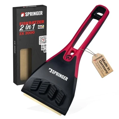 Afbeelding van SPRINGER ZX2000 Ijsschraper Made in Germany Autoruitkrabber met messing blad Sneeuwschraper ijsafschrapfunctie Antislip en ergonomische sneeuwverwijderaar voor autoruiten