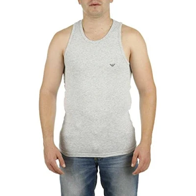 Afbeelding van Emporio Armani Heren Basic Stretch Cotton Tank Pyjama Top, gemengd grijs, S
