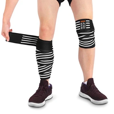 Afbeelding van Kniebandage, voor gewichtheffen, elastische kniebandage en compressie zware kniebuigingen, cross training, gewichtheffen intensieve boost, mannen vrouwen, 1 paar