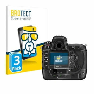 Afbeelding van BROTECT Screenprotector voor Nikon D3 Folie Beschermfolie Beschermglas transparant (3 Stuks)