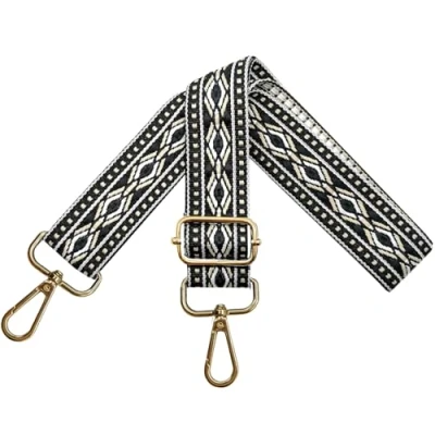 Afbeelding van Verstelbare schouderriem voor dames, draagriem, tassenriem om te wisselen, tasriem breed 3,8 cm, met gouden karabijnhaak, schoudertas, handtassen, zwart, N29