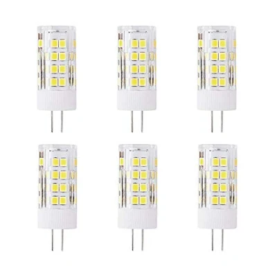 Afbeelding van 6 Pack G4 Led Lampen 5W Equivalent aan 50W, 52 LEDs, 500 Lumen, 360 Graden Stralingshoek, AC/DC 12V, Niet Dimbaar, 6000K Koel Wit