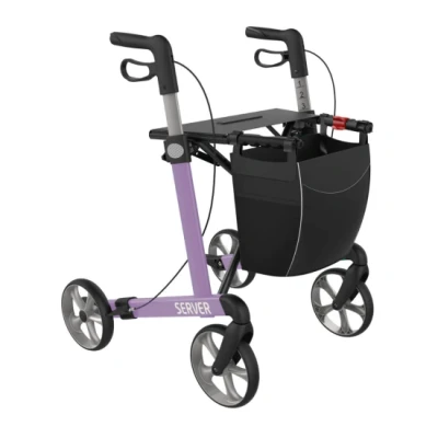 Afbeelding van Server Lichtgewicht Rollator Lila Zachte comfort banden