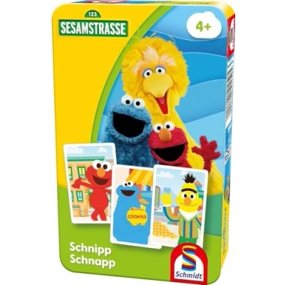 Afbeelding van Schmidt Spiele 51452 Sesamstraat, snap snap, reisspel, breng ik met spel in een metalen doos, normaal