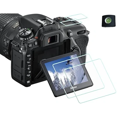 Afbeelding van HUIPUXIANG TOP+Screen Protector voor Nikon D7500 Camera (voor accessoires) High Definition 9H Hardheid Optische LCD Premium Glas Beschermhoes [2+2 Pack]