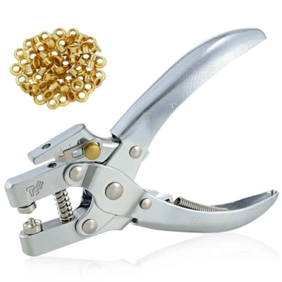Afbeelding van Oogtang, papierset met ogen gat punch 5 mm voor leder/kaart