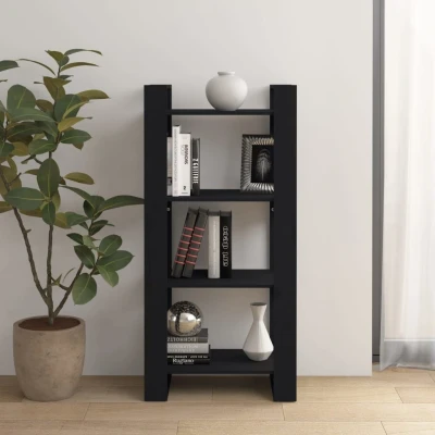 Afbeelding van Boekenkast/kamerscherm 60x35x125 cm massief hout zwart