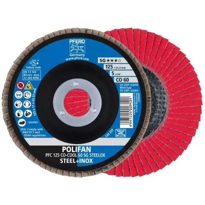 Afbeelding van PFERD 67760625 PFC 125 CO COOL 60 SG STEELOX Lamellenschijf Diameter mm Boordiameter 22.23 Aluminium legering, Legering op nikkelbasis, Superlegeringen
