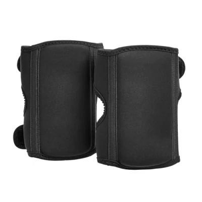 Afbeelding van Amazon Basics Kniebeschermers, comfortabel, over/onder de broek, voor werk, met verstelbare bescherming, 21,6 cm, één maat, 1 paar, 2 stuks, zwart (van AmazonCommercial)