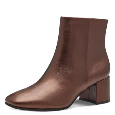Afbeelding van MARCO TOZZI Dames Bootie Zip+Slip 2 25049 41 Enkellaarzen, Brons, 36 EU