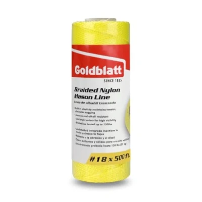 Afbeelding van Goldblatt Metselaarskoord Bestratingskoord Nylontouw, 1,2 mm Dik, 153 m Lengte, Gevlochten Fluorescerend Touw voor Elke Toepassing, Weerbestendig, Ideaal Metsel en Vloerderswerken, Tuinaanleg