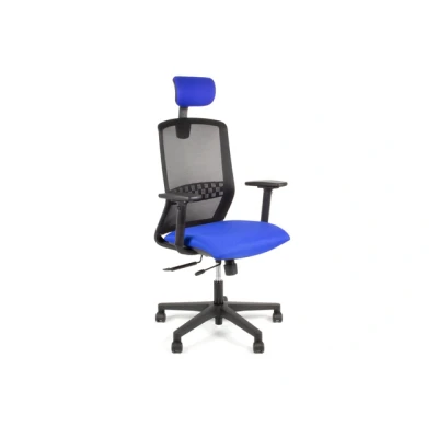 Afbeelding van Geen Merk Lf 2012405 Bureaustoel Linea Tekna 01/Pt Zwart/Blauw Met 3D Armleuning En Hoofdsteun