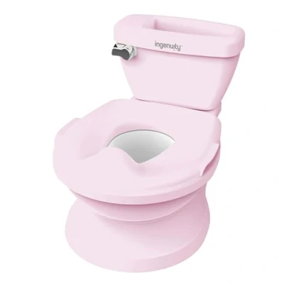 Afbeelding van Summer by Ingenuity My Size Potty Pro in roze, baby zindelijkheidstraining toilet, levensecht spoelgeluid, voor leeftijden 18 maanden, tot 50 lbs
