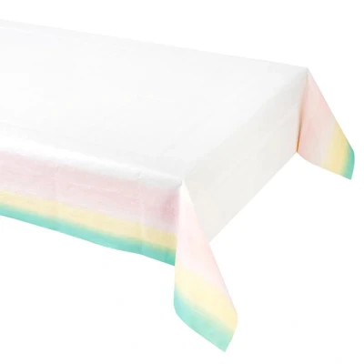 Afbeelding van Talking Tables Pastelpapier tafelkleed, wegwerptafelkleed, perfect voor babyshower, 1e eerste verjaardag en eenhoornthema verjaardagsfeestje, 180 x 120 cm
