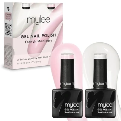 Afbeelding van Mylee Gel Nagellak Set 2x10ml [French Manicure] UV/LED Gellak Nail Art Manicure Pedicure, Professioneel &amp; Thuisgebruik Langdurig en gemakkelijk aan te brengen