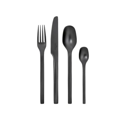 Afbeelding van Villeroy &amp; Boch Bestekset Manufacture Rock Zwart 16 delig