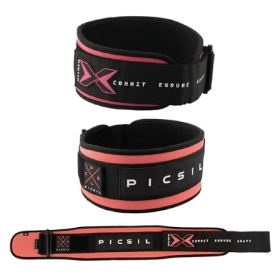 Afbeelding van PICSIL gewichthefriem Hoogwaardige voor serieuze crosstrainingen, gewichtheffen en Olympische hijssporters. Hefriem dames heren. Trainingsriem hijswerk (Coral, XL)