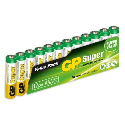 Afbeelding van AAA batterij (potlood) GP Batteries Super 8+4 Alkaline 1.5 V 12 stuks