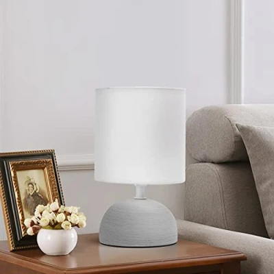 Afbeelding van Aigostar Tafellamp Grijs Keramiek Lamp met kap H23cm