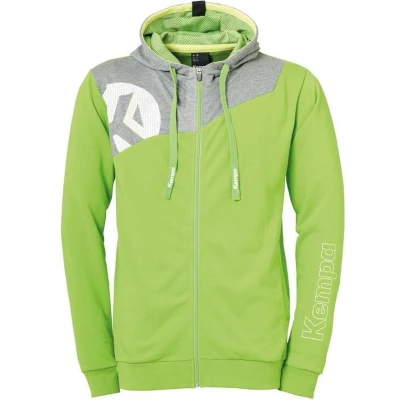 Afbeelding van Kempa Core 2.0 Hood Jacket Kind Hoop Groen Donker Grijs Melange Maat 164