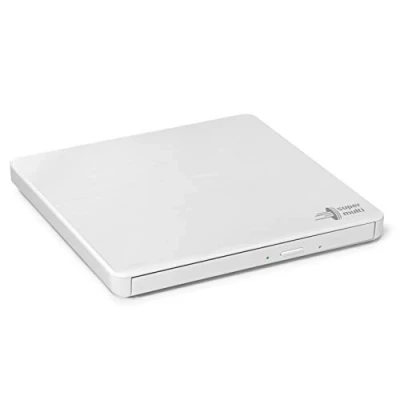 Afbeelding van Hitachi LG GP60 External DVD Drive, Slim Portable Burner/Writer/Player for Laptop, Windows and Mac OS Compatible, USB 2.0, 8x Read/Write Speed White