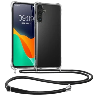 Afbeelding van kwmobile telefoonhoesje geschikt voor Samsung Galaxy S24 FE Hoesje met telefoonkoord Back cover in transparant