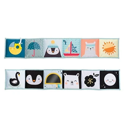 Afbeelding van Taf Toys North Pole Tummy Soft Double Sided Activity Book. Includes Baby Safe Mirror, Crinkle Textures and a Teether. 0 months +