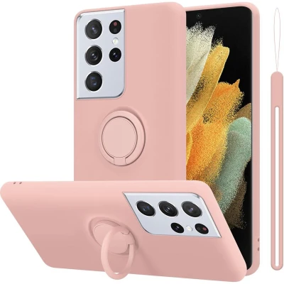 Afbeelding van Cadorabo Hoesje geschikt voor Samsung Galaxy S21 ULTRA in LIQUID ROZE Beschermhoes van TPU silicone Case Cover met