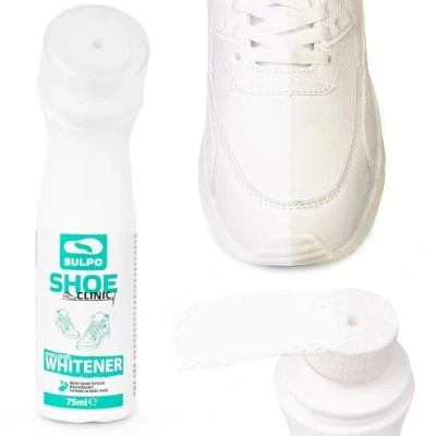 Afbeelding van SULPO Schoenpoets Wit Schoe Clinic Sneakerbleekmiddel Schoenreiniger Witte Schoenen Schoenbleekmiddel Sneakeronderhoud Spons Applicator Ondoorzichtig 75ml