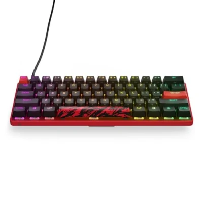 Afbeelding van SteelSeries Apex 9 Mini FaZe Clan Edition Hotswappable optisch toetsenbord Compact 60% design Optische schakelaars RGB aanpassingsmogelijkheden Double Shot PBT keycaps Amerikaanse QWERTY Layout