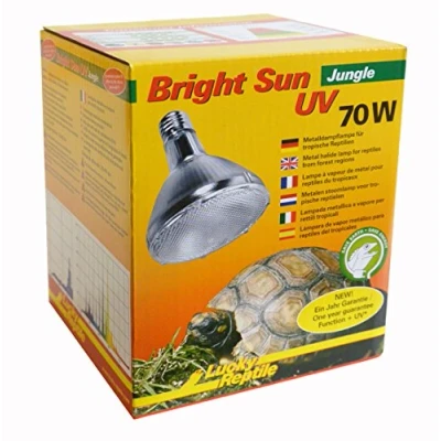 Afbeelding van Lucky Reptile Bright Sun UV Jungle metaalhalogenidelamp van 70 W voor E27 aansluitingen terrariumlamp met daglichtspectrum warmtelamp UVA en UVB straling lamp tropische reptielen