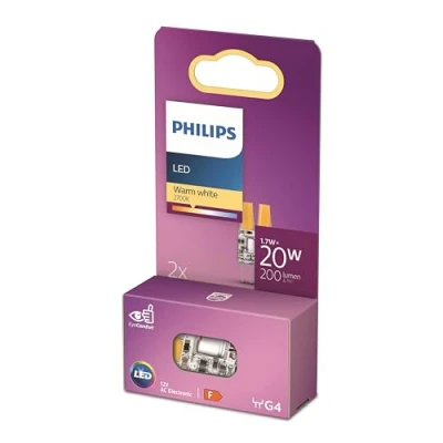 Afbeelding van Energiezuinige Philips LED Capsule Transparant 20 W G4 warmwit licht 2 stuks Bespaar op energiekosten