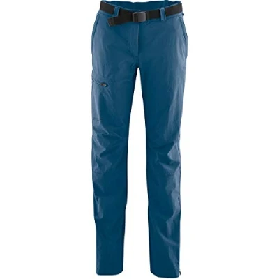 Afbeelding van Maier Sports Inara Slim, dameswandelbroek, waterafstotende outdoorbroek voor trekking en hiking, nauwsluitende snit, PFC vrij, mSTRETCH pro 4 &amp; Dryprotec, blauw, 46 (W38/L32)