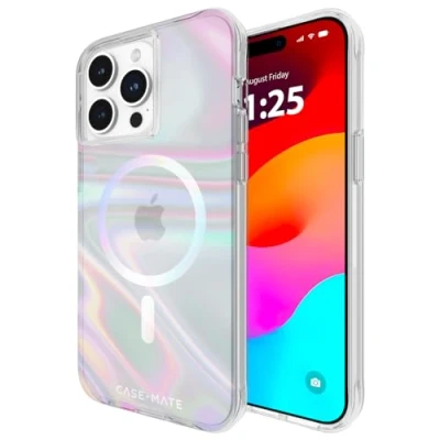 Afbeelding van CASEMATE Soap Bubble MagSafe Backcover Apple iPhone 15 Pro Max Transparant, Fluorescerend