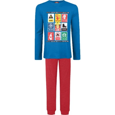 Afbeelding van Brandweerman Sam pyjama maat 128 Fireman pyama rood met blauw