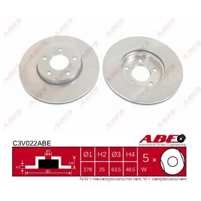 Afbeelding van ABE Remschijven C3V022ABE