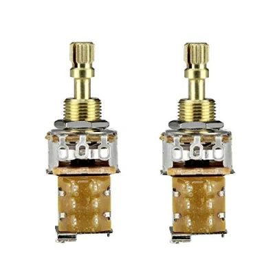 Afbeelding van FLEOR 2 STKS A500K Push Bounce Schakelaar Potentiometer Audio Taper Pot Korte Split Koperen As Voor Elektrische Gitaar Bas Volume/Tone Controls