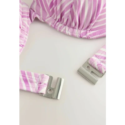 Afbeelding van Next Halter Standard Bikinitop, Dames, Maat: 90xDD, Lilac purple zigzag print