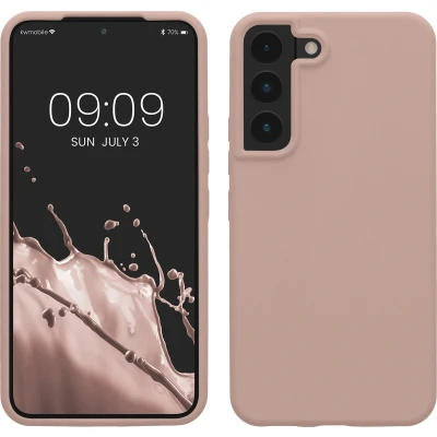 Afbeelding van kwmobile telefoonhoesje geschikt voor Samsung Galaxy S22 Hoesje met siliconen coating Smartphone case in mat oudroze