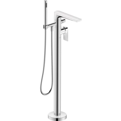 Afbeelding van Duravit Tulum by Starck afbouwdeel v. vrijstaande badkraan m. omstel doucheslang en staafhanddouche chroom Tijdloze uitstraling