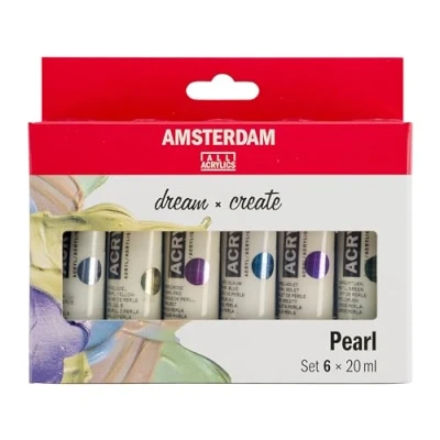 Afbeelding van Amsterdam acrylverf tube van 20 ml, etui 6 stuks, parelmoer