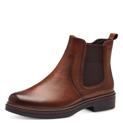 Afbeelding van Tamaris Comfort Korte laarzen, Dames, Maat: 42, Cognac Leer