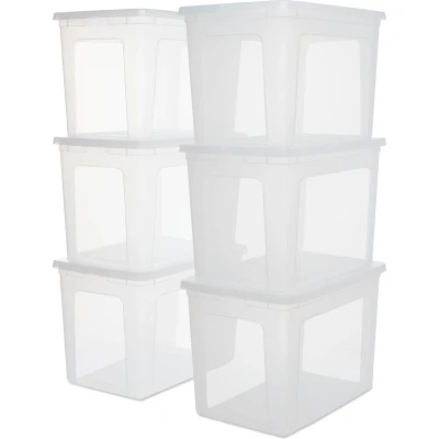 Afbeelding van IRIS Clearbox Opbergbox 70L Kunststof Transparant Set van 6