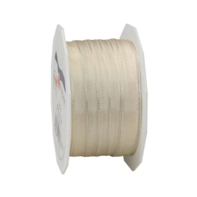 Afbeelding van C.E. Pattberg Präsent 10 mm 25 m lint Bedraad Tafetta Lyon, Crème