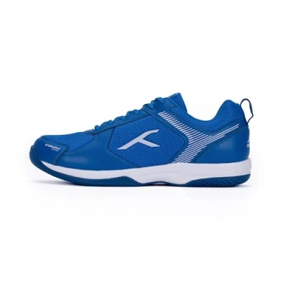 Afbeelding van HUNDRED Court Star Non Marking professionele badmintonschoenen voor heren (blauw/wit, EU 42/UK 8/US 9) X kussenbescherming Geschikt indoortennis/squash/tafeltennis/basketbal en padel