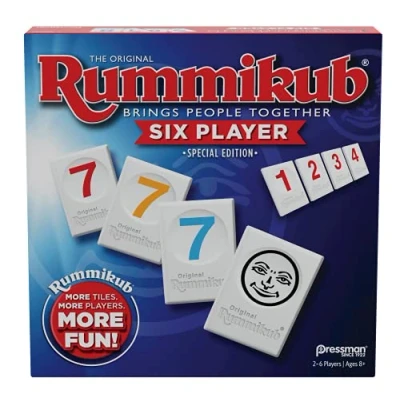 Afbeelding van Rummikub Six Player Edition The Classic Rummy Tile Game meer tegels en spelers voor plezier! door Pressman , Blue