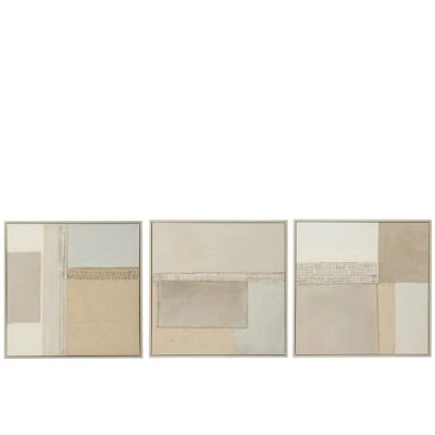 Afbeelding van J Line Schilderij Tod Canvas/Dennenhout Assortiment Van Drie