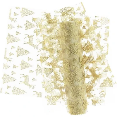 Afbeelding van Unique Living Decofabric Glitter Forest 28x300cm Gold