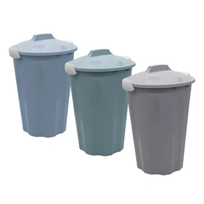 Afbeelding van Spetebo Universele Maxiton van kunststof, 40 liter, multifunctionele ton met deksel, op kleur gesorteerd, tuin vuilnisbak, regenton kliksluiting, afvalemmer